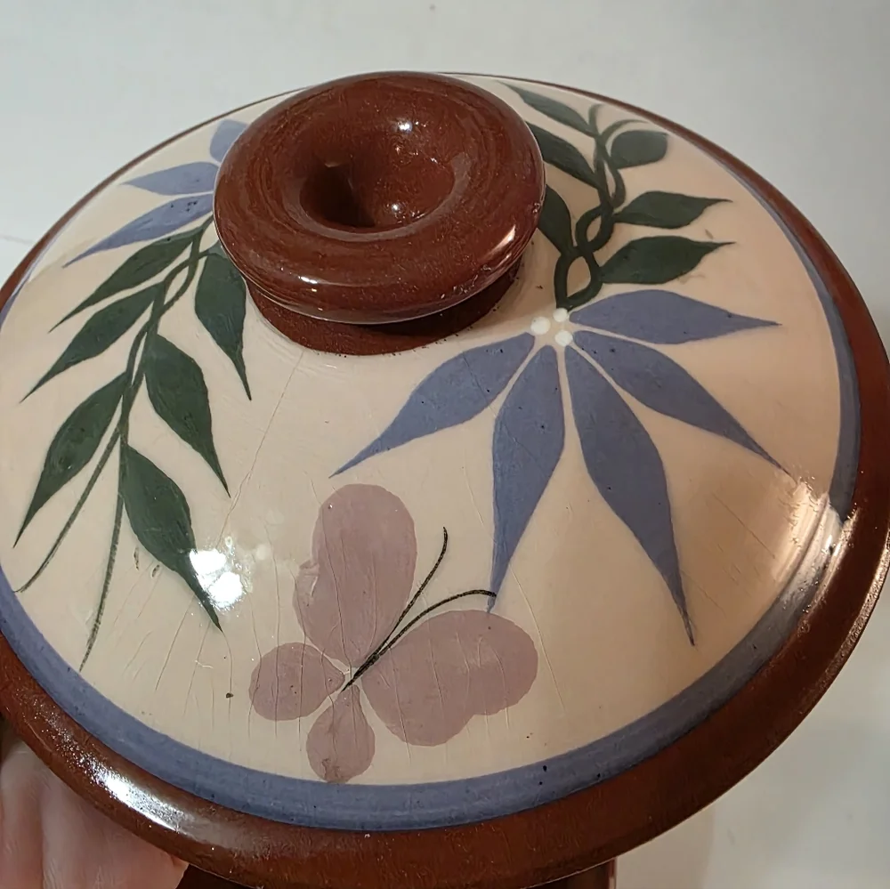 Hand Crafted Redware Pottery Casserole Mexico